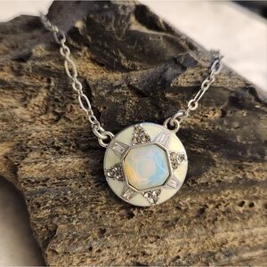 NWT Lia Sophia "Mint Meltaway" & Rhinestone Silver Necklace